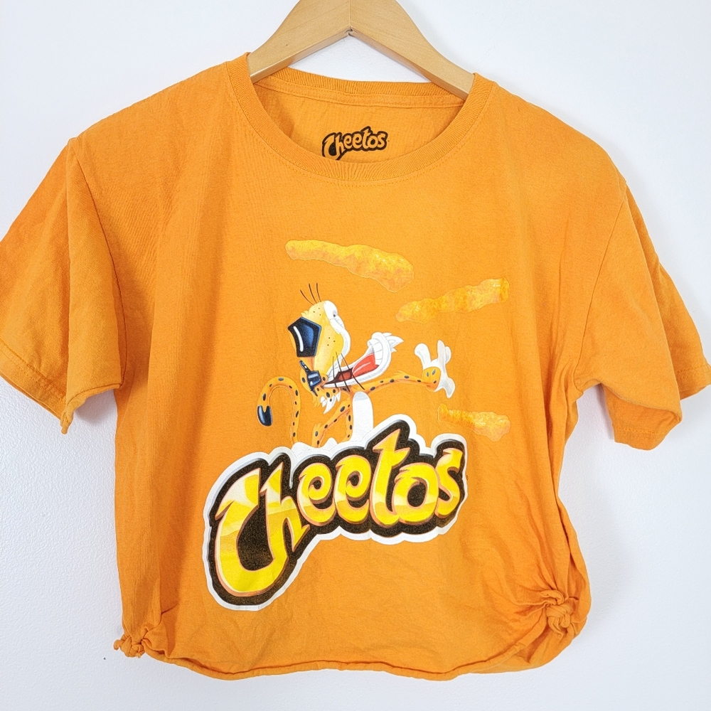 Cheetos MAD Engine Orange Short Sleeve Tee Cropped Ties XS Chester Cheetah